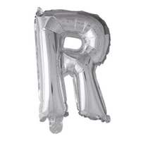 Letter Ballon R Zilver - 41 cm - Ballonnenshop.nl
