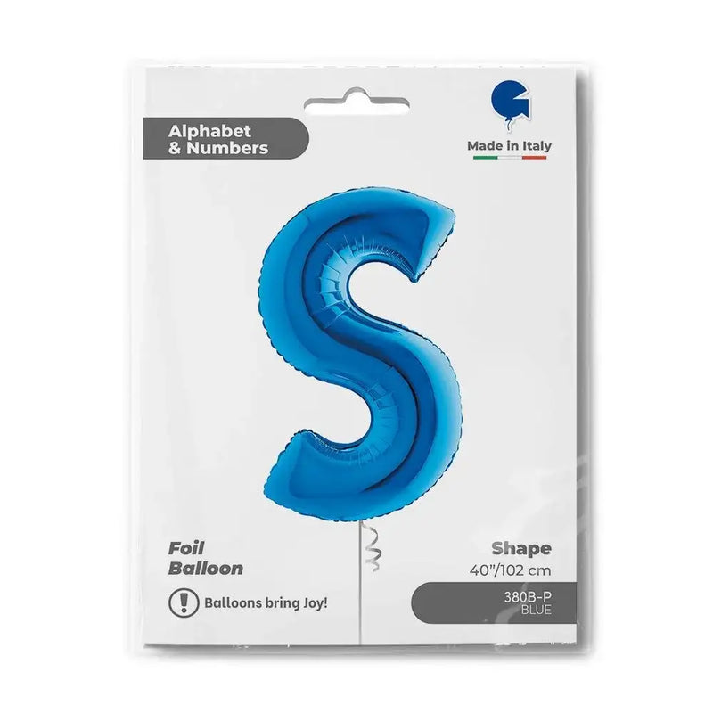 Letter Ballon S Blauw - 102 cm - Ballonnenshop.nl