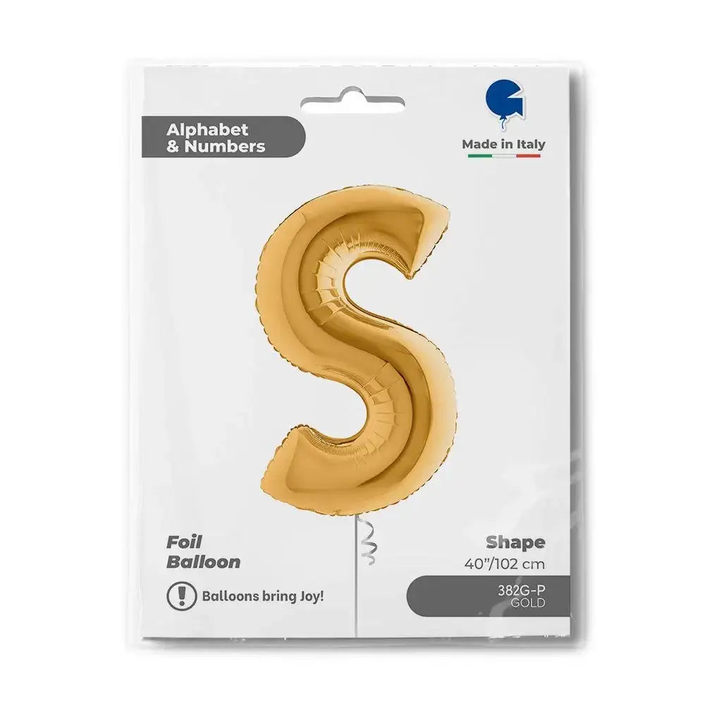 Letter Ballon S Goud 102 cm - Ballonnenshop.nl