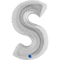 Letter Ballon S Zilver 102 cm - Ballonnenshop.nl