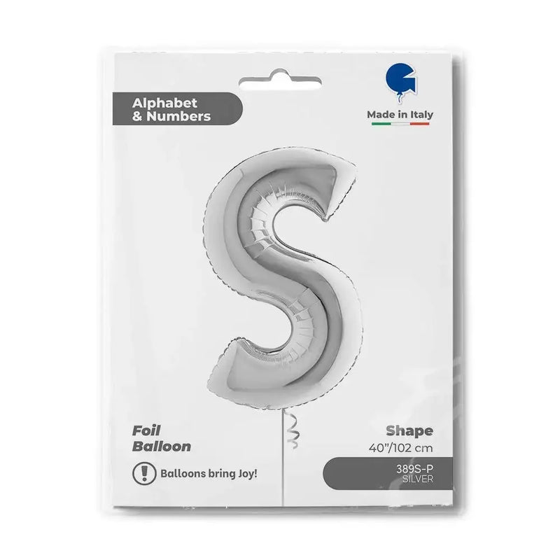 Letter Ballon S Zilver 102 cm - Ballonnenshop.nl