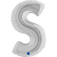 Letter Ballon S Zilver 102 cm - Ballonnenshop.nl