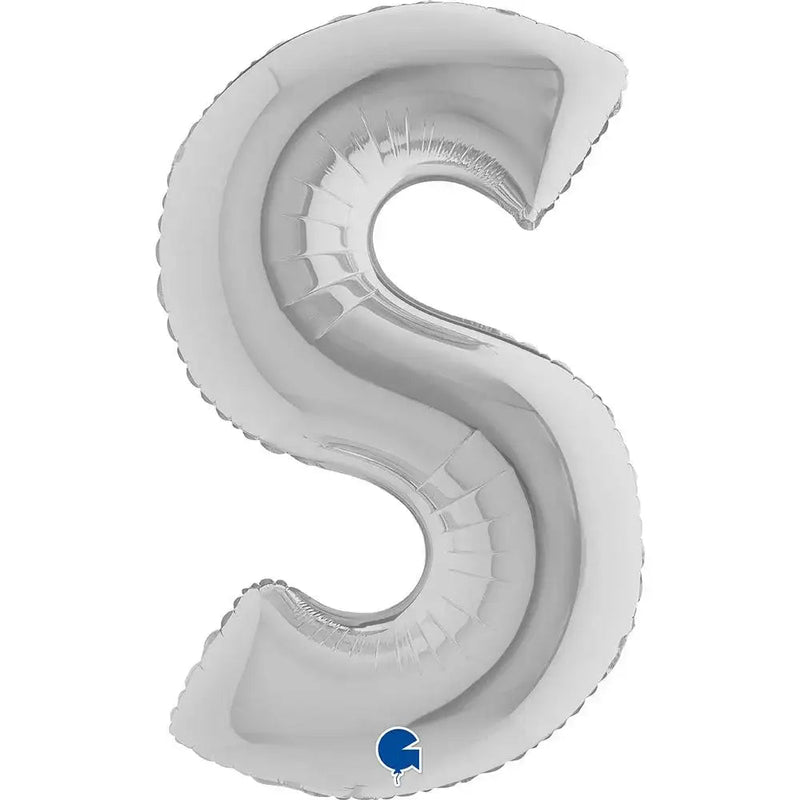Letter Ballon S Zilver 102 cm - Ballonnenshop.nl