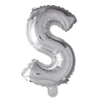 Letter Ballon S Zilver - 41 cm - Ballonnenshop.nl