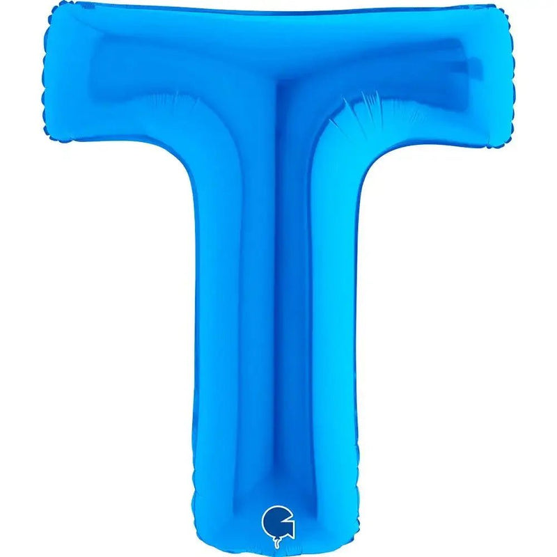 Letter Ballon T Blauw - 102 cm - Ballonnenshop.nl