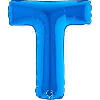 Letter Ballon T Blauw - 35 cm - Ballonnenshop.nl