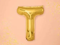 Letter Ballon T Goud - 35 cm - Ballonnenshop.nl