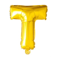 Letter Ballon T Goud - 41 cm - Ballonnenshop.nl