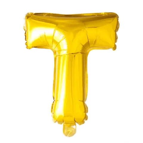 Letter Ballon T Goud - 41 cm - Ballonnenshop.nl