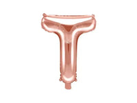 Letter Ballon T Rose Goud - 35 cm - Ballonnenshop.nl