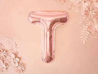 Letter Ballon T Rose Goud - 35 cm - Ballonnenshop.nl