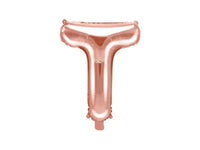 Letter Ballon T Rose Goud - 35 cm - Ballonnenshop.nl