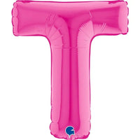 Letter Ballon T Roze - 35 cm - Ballonnenshop.nl