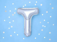 Letter Ballon T Zilver - 35 cm - Ballonnenshop.nl