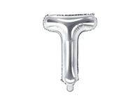 Letter Ballon T Zilver - 35 cm - Ballonnenshop.nl