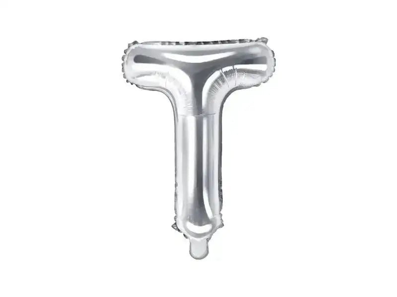 Letter Ballon T Zilver - 35 cm - Ballonnenshop.nl