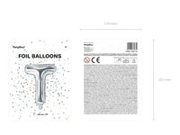 Letter Ballon T Zilver - 35 cm - Ballonnenshop.nl