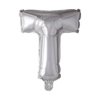 Letter Ballon T - Zilver - 41 cm - Ballonnenshop.nl