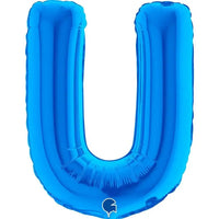 Letter Ballon U Blauw - 35 cm - Ballonnenshop.nl