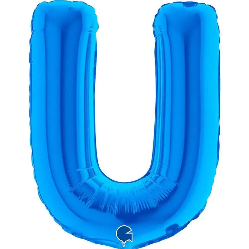 Letter Ballon U Blauw - 35 cm - Ballonnenshop.nl