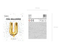 Letter Ballon U Goud - 35 cm - Ballonnenshop.nl