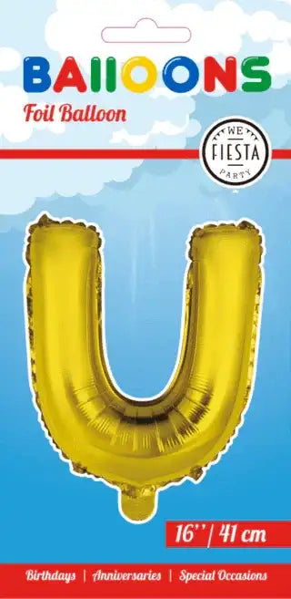 Letter Ballon U - Goud - 41 cm - Ballonnenshop.nl