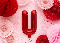 Letter Ballon U Rood - 35 cm - Ballonnenshop.nl