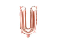 Letter Ballon U Rose Goud - 35 cm - Ballonnenshop.nl