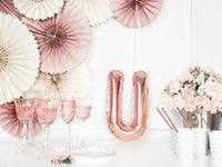 Letter Ballon U Rose Goud - 35 cm - Ballonnenshop.nl