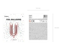 Letter Ballon U Rose Goud - 35 cm - Ballonnenshop.nl