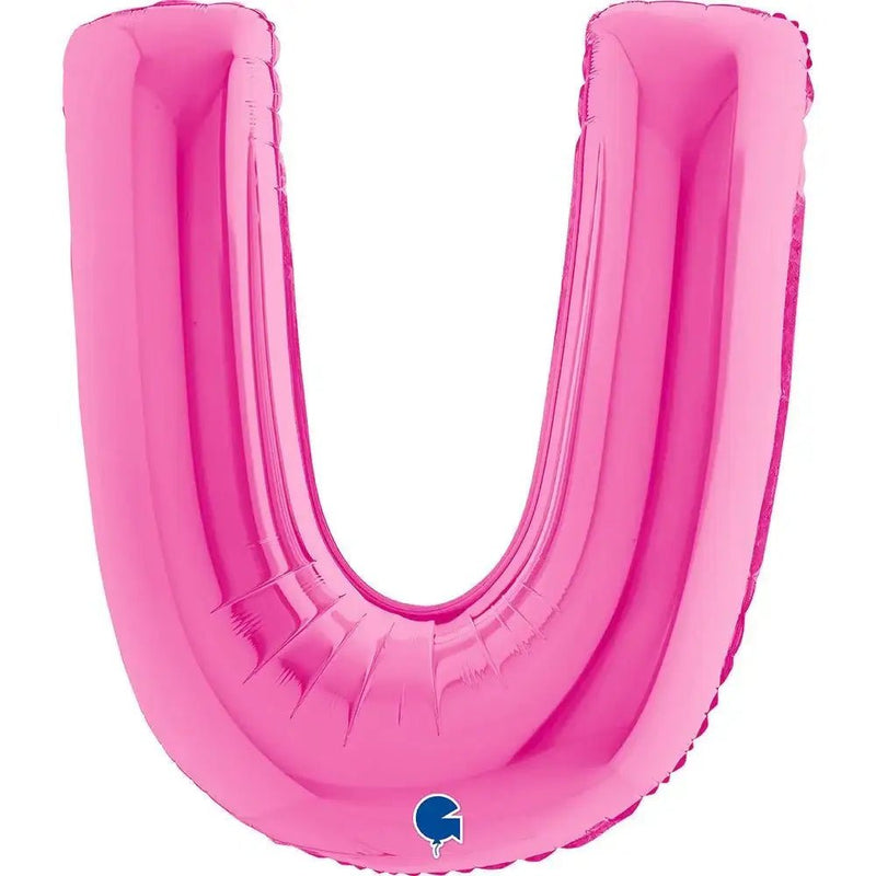 Letter Ballon U Roze - 102 cm - Ballonnenshop.nl