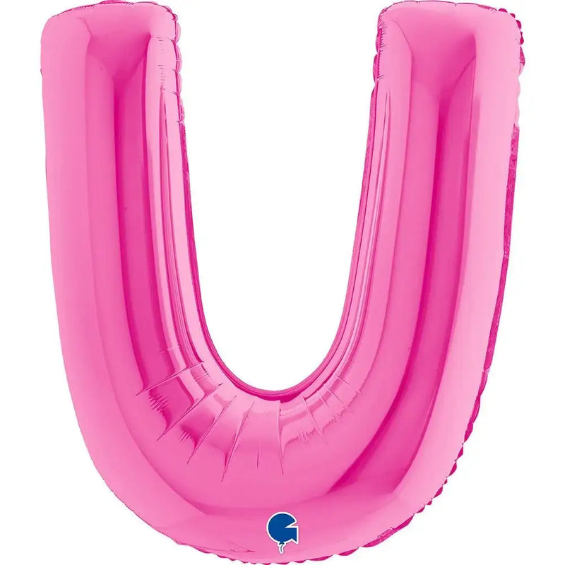 Letter Ballon U Roze - 102 cm - Ballonnenshop.nl