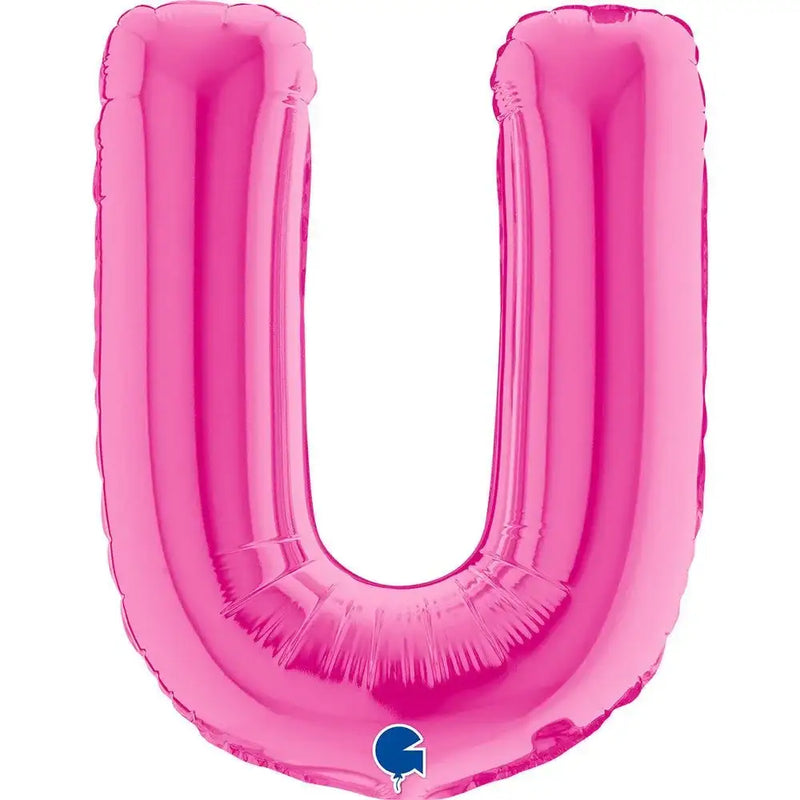 Letter Ballon U Roze - 35 cm - Ballonnenshop.nl
