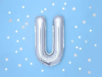 Letter Ballon U Zilver - 35 cm - Ballonnenshop.nl