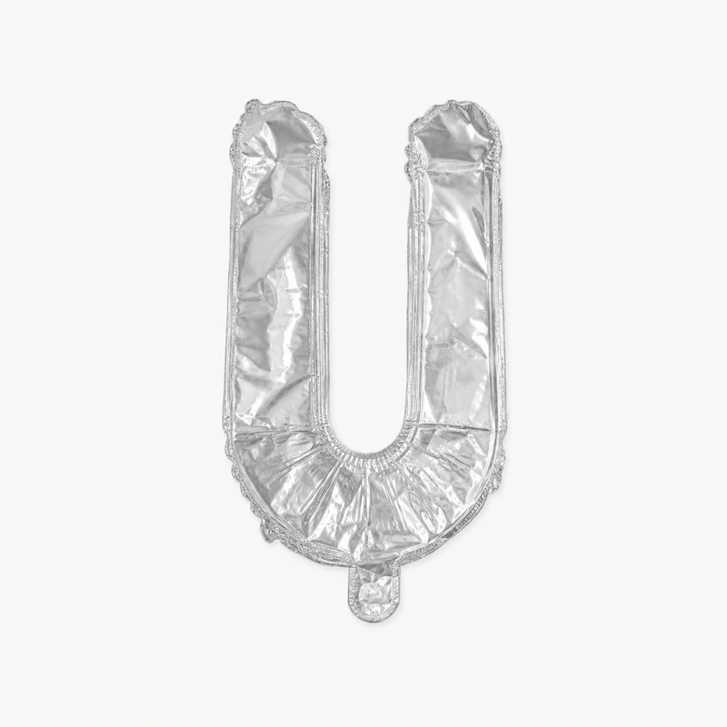 Letter Ballon U Zilver - 35 cm - Ballonnenshop.nl