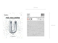 Letter Ballon U Zilver - 35 cm - Ballonnenshop.nl