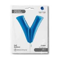 Letter Ballon V Blauw - 102 cm - Ballonnenshop.nl