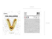 Letter Ballon V Goud - 35 cm - Ballonnenshop.nl