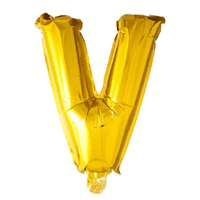 Letter Ballon V Goud - 41 cm - Ballonnenshop.nl