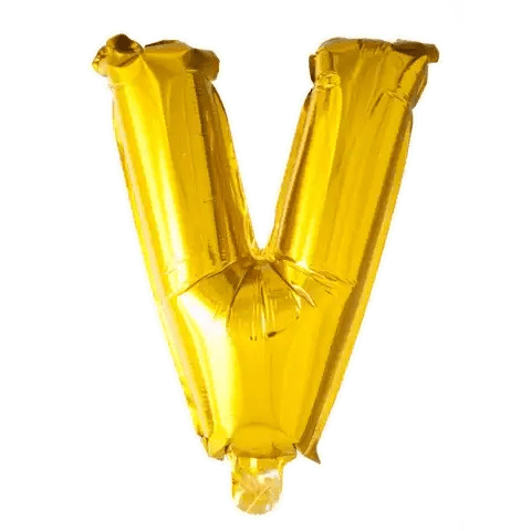 Letter Ballon V Goud - 41 cm - Ballonnenshop.nl