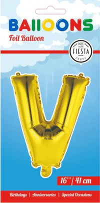 Letter Ballon V - Goud - 41 cm - Ballonnenshop.nl