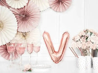 Letter Ballon V Rose Goud - 35 cm - Ballonnenshop.nl