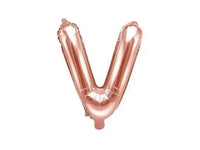 Letter Ballon V Rose Goud - 35 cm - Ballonnenshop.nl