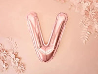 Letter Ballon V Rose Goud - 35 cm - Ballonnenshop.nl