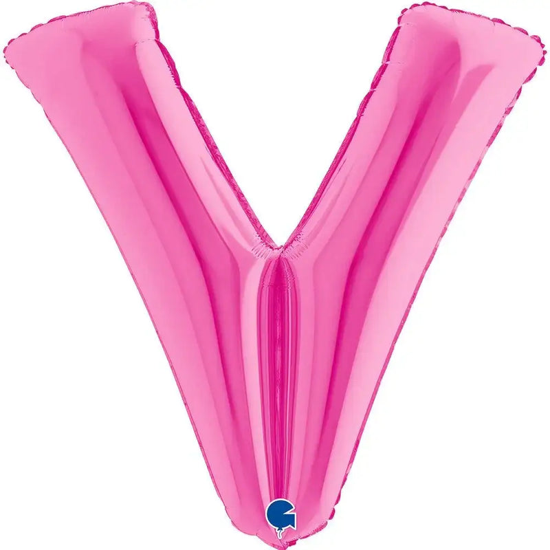 Letter Ballon V Roze - 102 cm - Ballonnenshop.nl