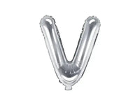 Letter Ballon V Zilver - 35 cm - Ballonnenshop.nl