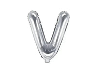 Letter Ballon V Zilver - 35 cm - Ballonnenshop.nl