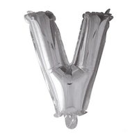 Letter Ballon V Zilver - 41 cm - Ballonnenshop.nl