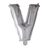 Letter Ballon V - Zilver - 41 cm - Ballonnenshop.nl