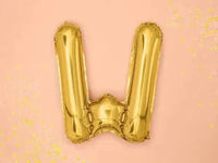 Letter Ballon W Goud - 35 cm - Ballonnenshop.nl